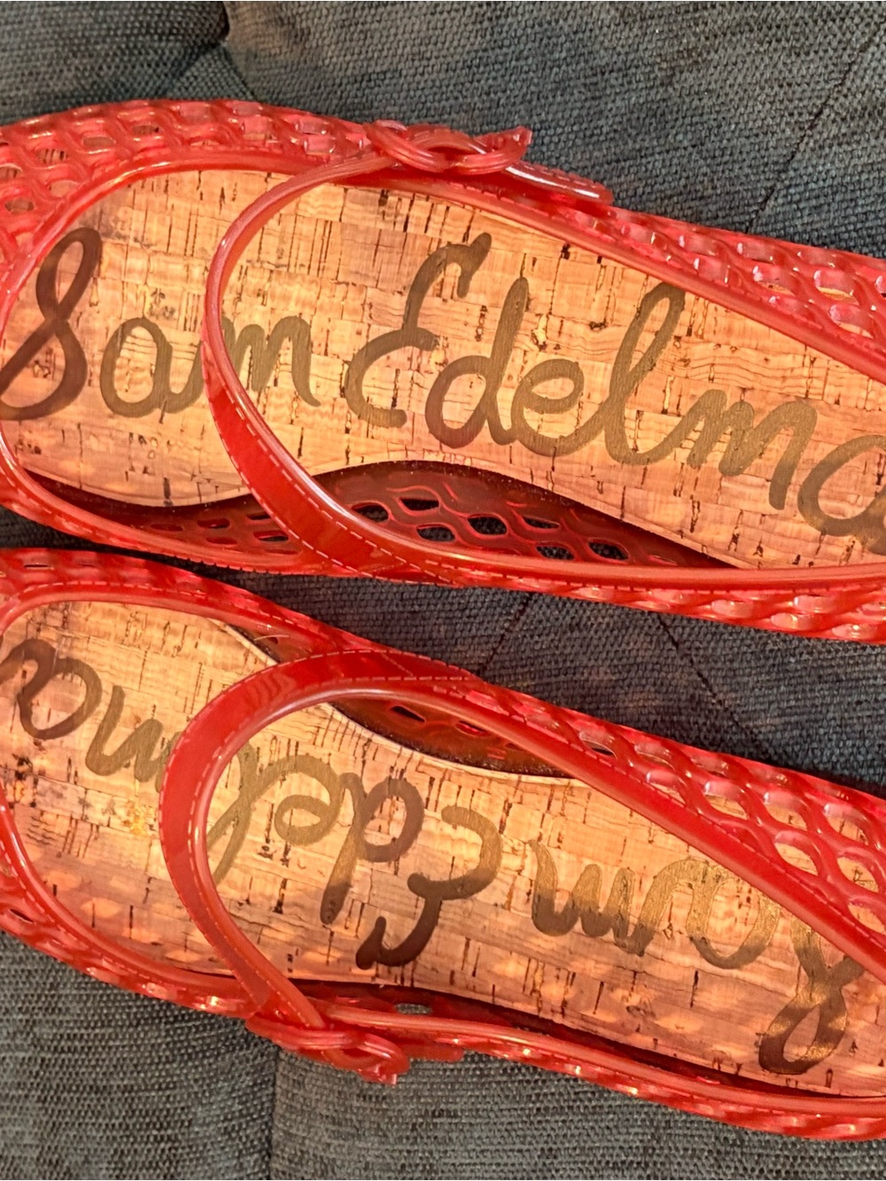 Red Jelly Mesh Mary Jane Flats size 11 - Picture 3 of 5